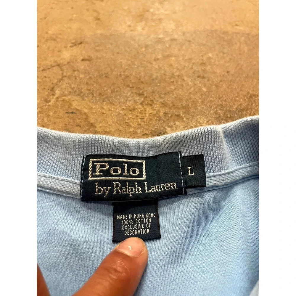 Polo Ralph Lauren Golf Polo Shirt Mens Large Light Blue Cotton Embroidered Logo‎